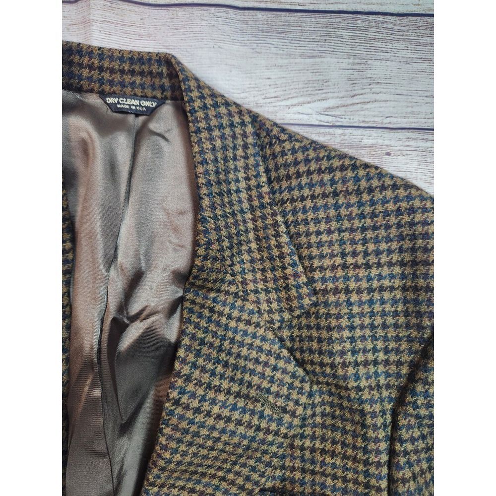 VTG Bill Blass USA MADE 100% Wool Tweed Tri color Blazer‎ Lord and Taylor 40